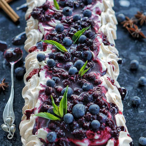 Blueberry Lavender Pavlova Tart