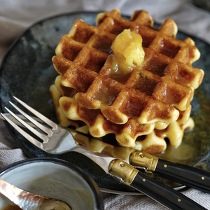 Gluten-free Jalapeno Bacon Waffles With Maple Butter