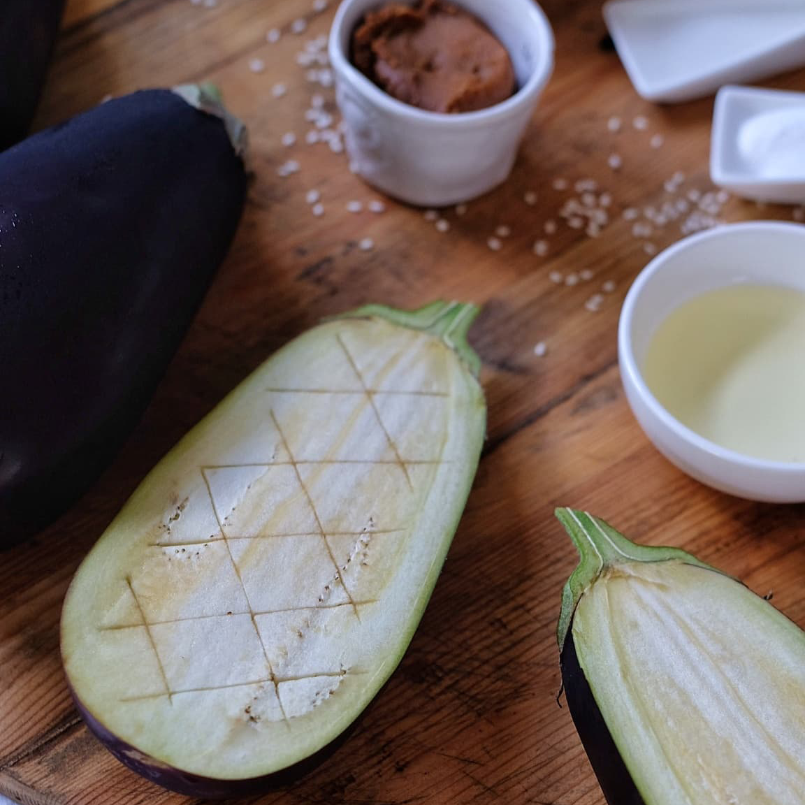 Sweet Miso Glazed Eggplant